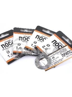 Припой ПОС-40 диаметр 0,8 мм с канифолью 1м