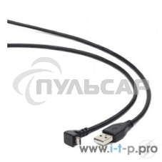 Кабель Gembird/Cablexpert Pro CCP-mUSB2-AMBM90-6, AM/microBM 5P, 1,8м, угловой, экран, черный