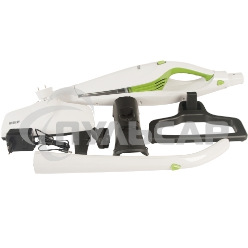 Пылесос вертикальный Mystery MVC-1118 белый/зеленый, питание от аккумулятора, 300 Вт, уборка сухая, пылесборник 0.5 л, работа от АКБ max 30 мин