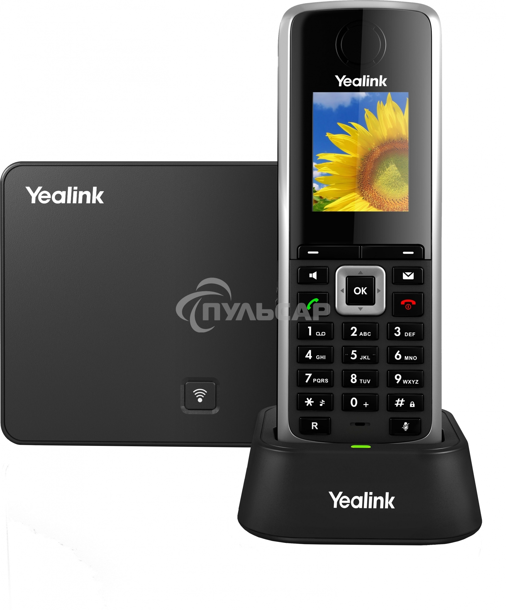 Телефон DECT-трубка Yealink W73P DECT (база W70B+трубка W73H) до 10 SIP-аккаунтов, до 10 трубок на базу, до 20 одноврем. Вызовов