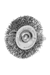 Набор щеток для дрели, 1 Плоская 50мм, 2 Чашки 25-50мм, шпилька, нерж. вит. проволока Denzel