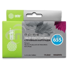 Картридж струйный Cactus CS-CZ111AE №655 пурпурный (14,6 мл) для HP DJ IA 3525/5525/4515/4525