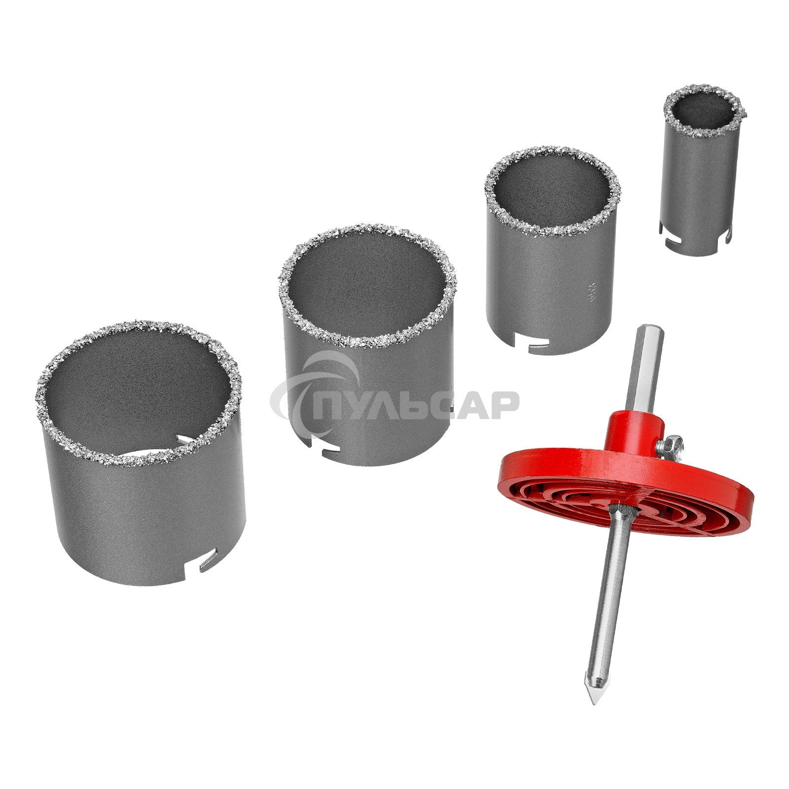 Набор коронок Matrix по керамической плитке, 33-53-67-73 мм, 6-гранный хвостовик