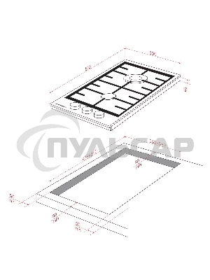 Газовая варочная панель Kuppersberg FG 36 W