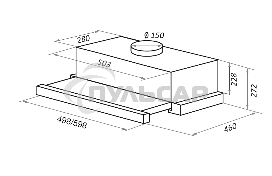 Вытяжка встраиваемая Maunfeld TS Touch Glass 50 белый, 50 см, 1000 куб. м/ч, 56 дБ