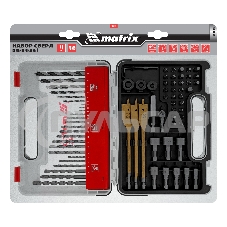 Набор сверл Matrix комб.,мет.1-6мм,бет.3-8мм,дер.3-8мм, перки,бит.30шт,адап.,голов.8шт,71пр., PRO