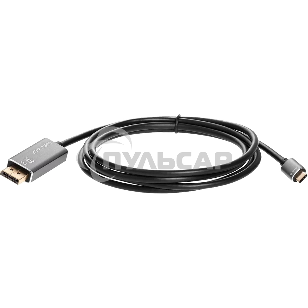 Кабель-адаптер VCOM USB Type-Cm --> DP1.4v (m) 8K@60Hz, 1,5 м, Alum Shell