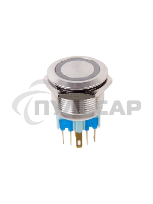 Кнопка антивандальная Ø22 12В Б/Фикс (5с) (ON)-OFF/(OFF)-ON подсв/красная Rexant