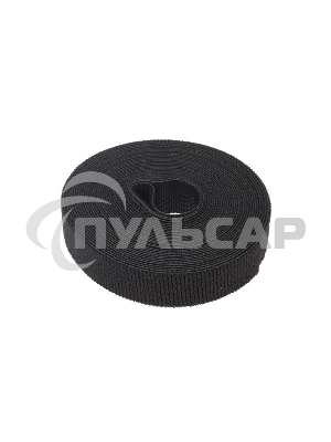 Лента-липучка многоразовая 5 м х 20 мм, черная (1 шт.) Rexant