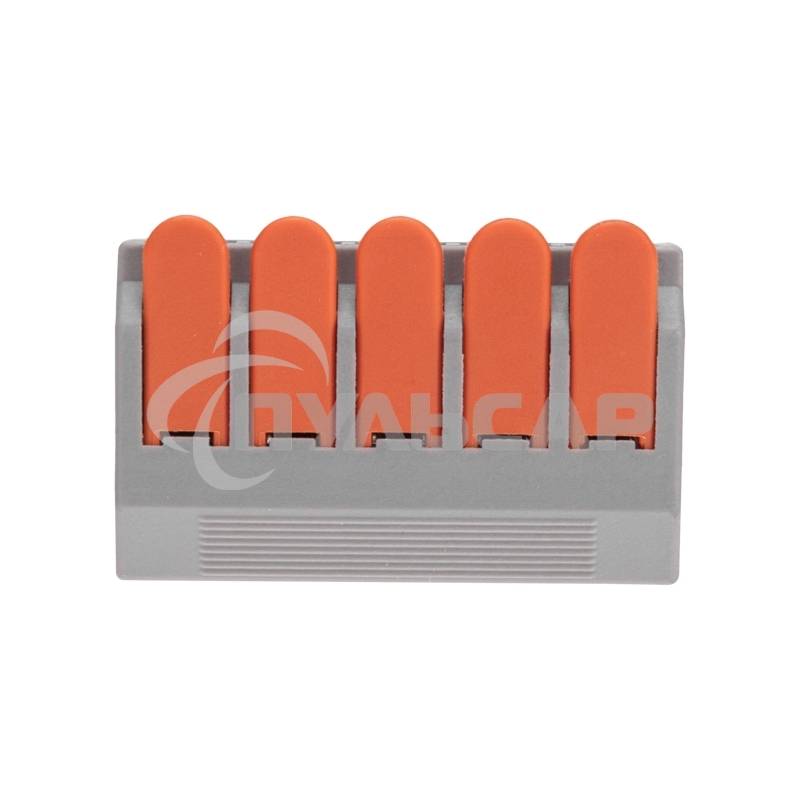 Универсальная клемма Rexant СМК 222-615/221-615, 5-проводная серая 0,5-4/6 мм² (15 шт/уп)