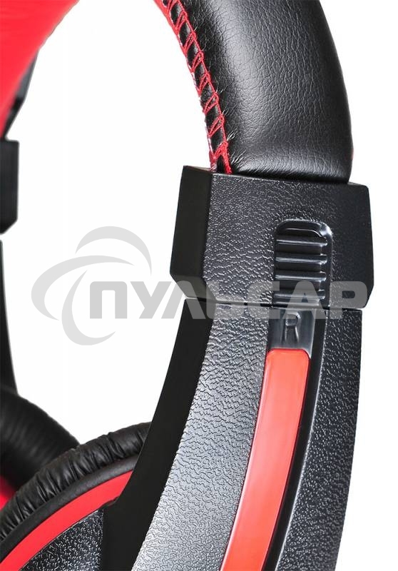 Наушники с микрофоном Oklick HS-L200 черный/красный 2м мониторы оголовье (359484)