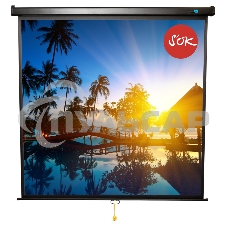 Экран Sakura 150x150см Wallscreen 1:1 настенно-потолочный рулонный белый84' Matt White (MW), черный корпус