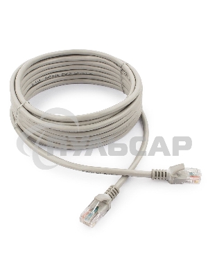 Патч-корд UTP Cablexpert кат.5e, 5м, литой, многожильный (серый)
