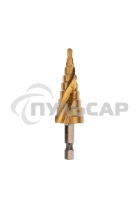 Сверло по металлу ступенчатое ТИТАН 4,0-20,0 мм 76 mm 65 HRC Р6М5 TiN Kranz