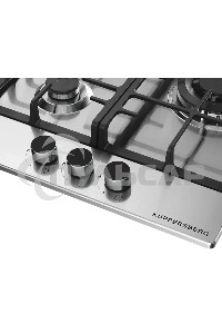 Варочная поверхность Kuppersberg FS 46 X, газ, High-Tech, 45 см, автоматический электроподжиг, газ-контроль, форсунки под сжиженый газ, SABAF конфорки, чугунные решетки, цвет нержавеющая сталь, цвет фурнитуры черный