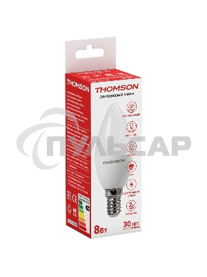 Лампа светодиодная Hiper THOMSON LED CANDLE 8W 670Lm E14 4000K TH-B2016
