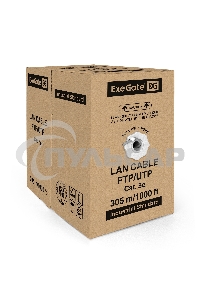 Кабель ExeGate UTP 4 пары кат.5e CCA, 25AWG, бухта 305м, серый, PVC