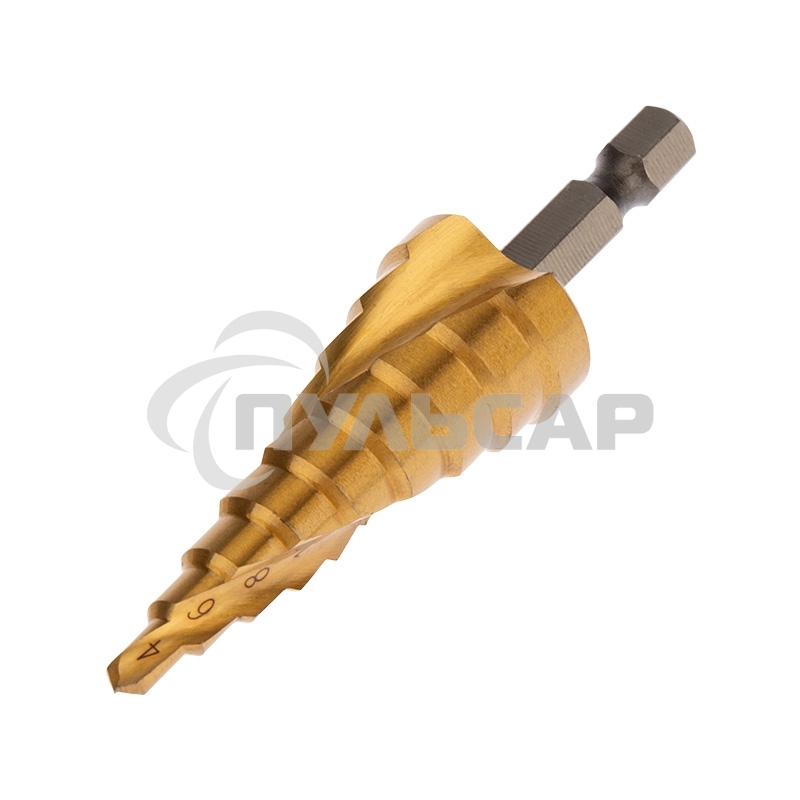 Сверло по металлу ступенчатое ТИТАН 4,0-20,0 мм 76 mm 65 HRC Р6М5 TiN Kranz