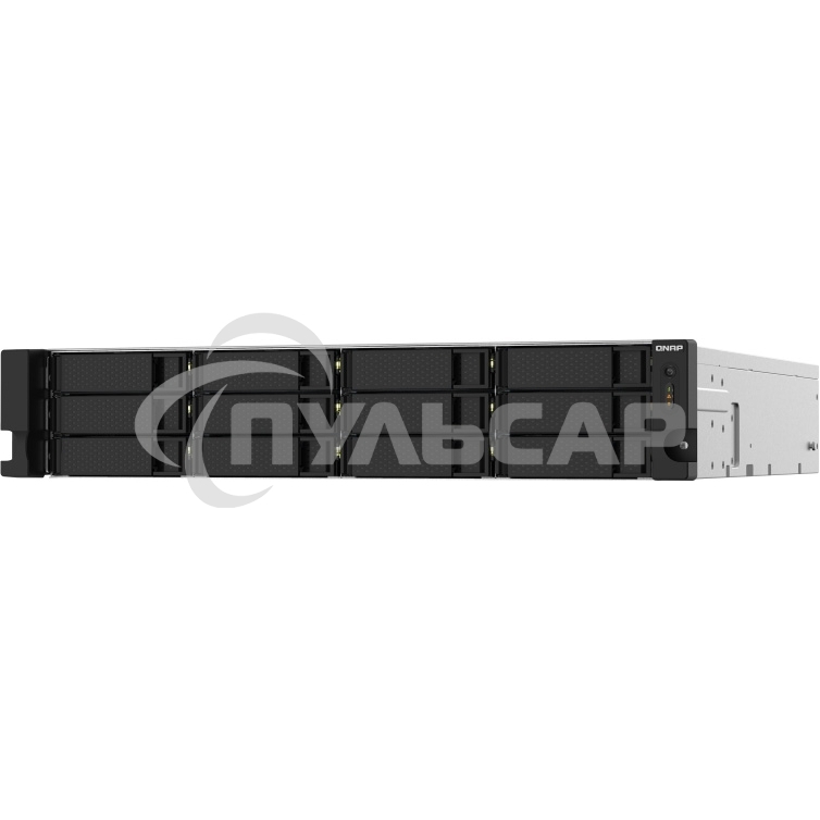 Сетевое хранилище без дисков SMB QNAP TS-1232PXU-RP-4G 12-Bay quad-core 64-bit AL324 1.7 GHz rackmount NAS with 250W redundant PSU, 4Gb DDR4 UDIMM RAM (max 1x16Gb), SATA 6Gb/s, 2x 10GbE SFP+ LAN, 2x2.5 GbE LAN, 1x PCIe Gen2 x2 slot. W/o RAIL-B02