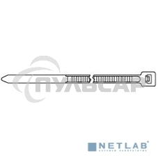 Стяжка Hyperline GT-250IBC нейлоновая неоткрывающаяся, безгалогенная (halogen free), 250x3.6мм, черная, (100 шт)