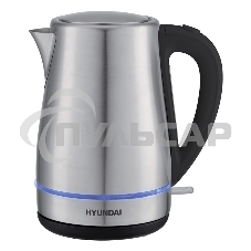 Чайник электрический Hyundai HYK-S3020 1.7л. 2200Вт серебристый матовый/черный (корпус: металл)
