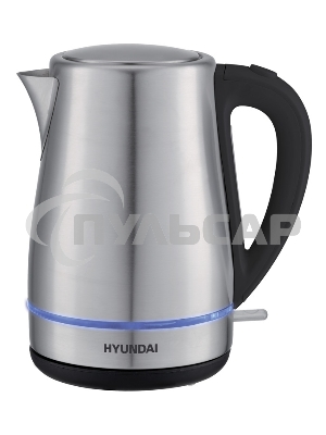 Чайник электрический Hyundai HYK-S3020 1.7л. 2200Вт серебристый матовый/черный (корпус: металл)