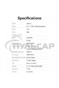 Мультифункциональный хаб Vention USB Type C 8 в 1
