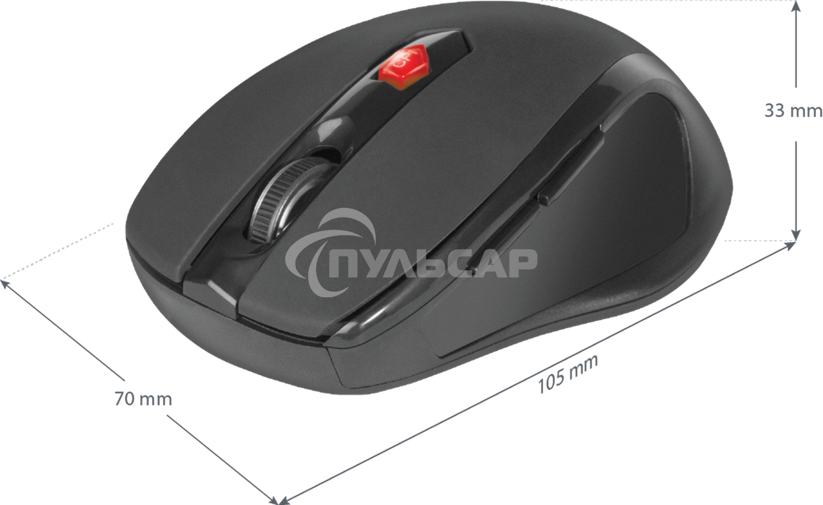 Мышь беспроводная Defender Ultra MM-315 черный, 1600 dpi, радиоканал, USB, кнопки - 6