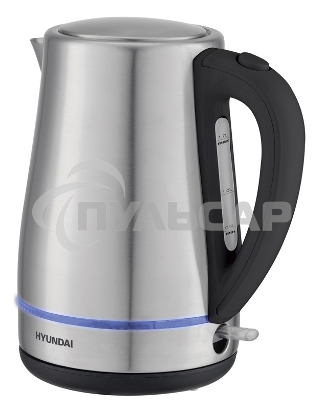 Чайник электрический Hyundai HYK-S3020 1.7л. 2200Вт серебристый матовый/черный (корпус: металл)