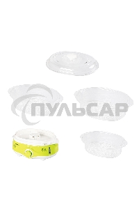 Пароварка Endever Vita-171, белый/зеленый, мощность 1000 Вт, объем 11 л