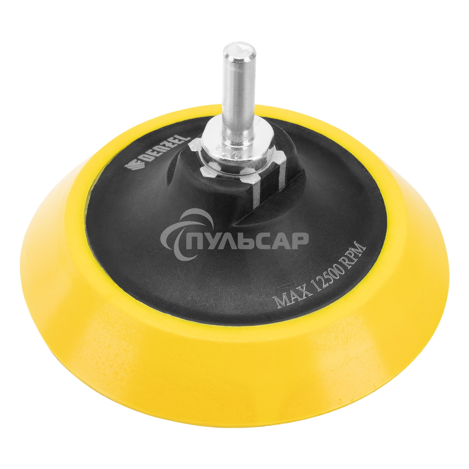 Тарелка опорная для дрели и УШМ с липучкой, 115 мм, мягкая, с адаптером c М14 на d8 Denzel