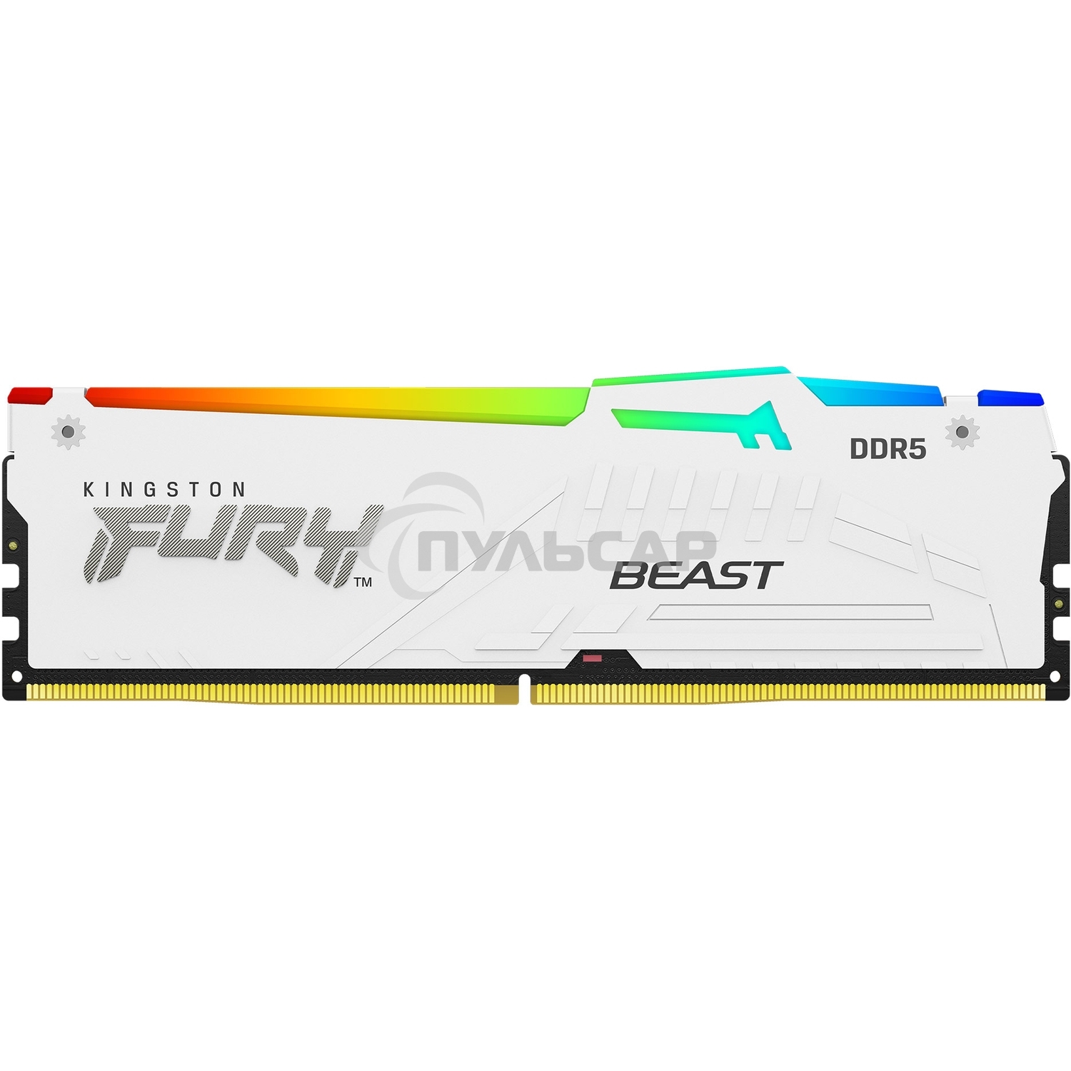 Оперативная память Kingston Fury Beast, DDR5, 16Gb (1x16Gb), 5600MHz, CL40, DIMM, радиатор, RGB, белый