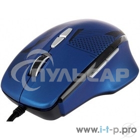 Мышь проводная Qumo Office Enigma M59 синий, 2400 dpi, USB, кнопки - 7