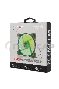 Вентилятор для корпуса Crown CMCF-12025S-1222 черный/зеленый, 120 мм, 1650 об/мин, 28 дБ, 3 pin