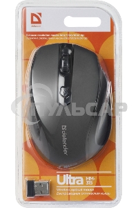 Мышь беспроводная Defender Ultra MM-315 черный, 1600 dpi, радиоканал, USB, кнопки - 6