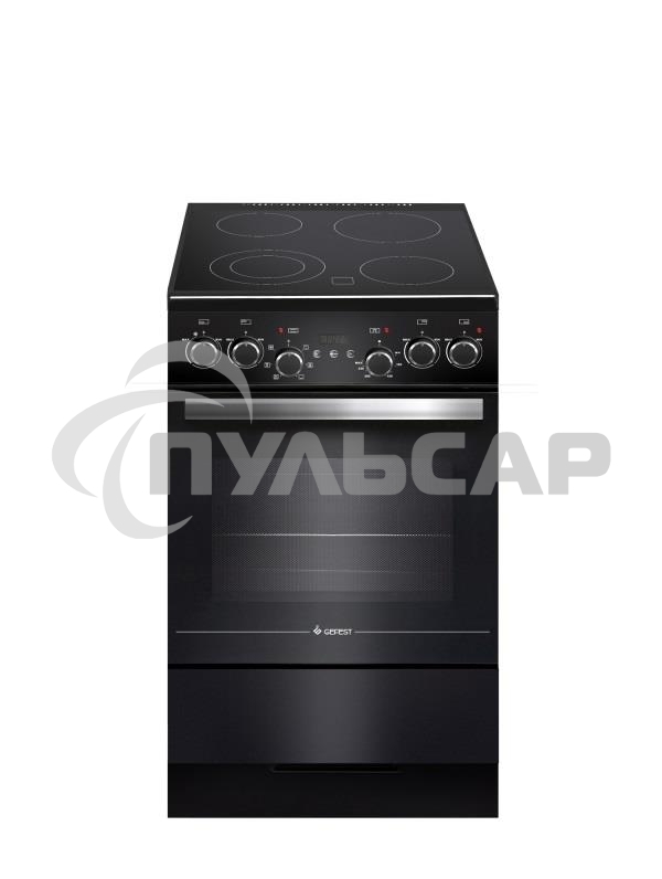 Плита электрическая Gefest ЭП Н Д 5560-03 0057 черный, конфорок 4 электрических, духовка 55 л, 50 см x 85 см x 58.5 см