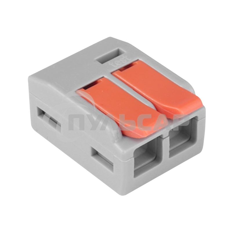 Универсальная клемма Rexant СМК 222-612/221-612, 2-проводная серая 0,5-4/6 мм² (50 шт/уп)