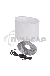 Светильник декоративный настольный Форте, основание кольцо под черный мрамор, белый абажур, цоколь Е27, 60Вт Rexant