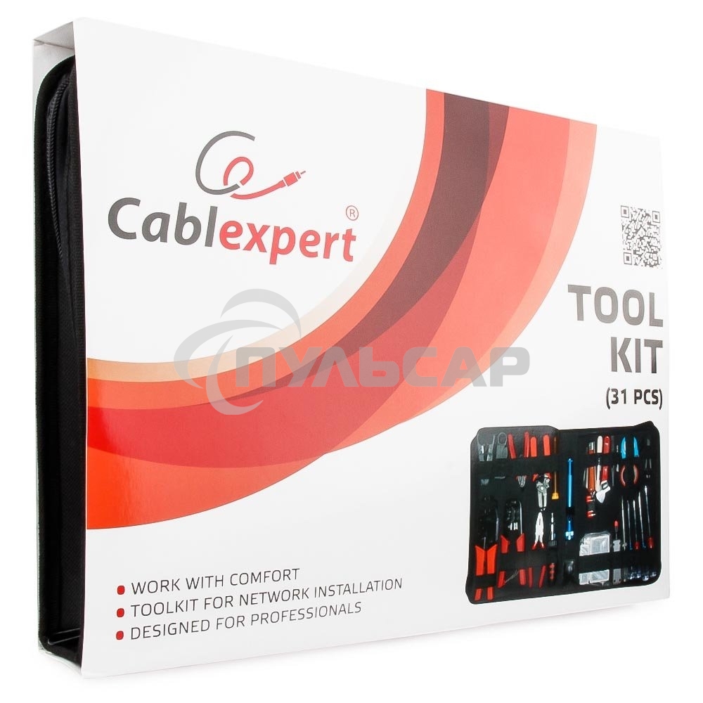Монтажный инcтрумент Gembird TK-NETWORK Набор инструментов, 31 предмет, ret
