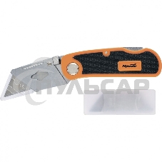 Нож, складной, пластиковая двухкомп рукоятка, сменное трапециевидное лезвие, 5 лезв. Sparta