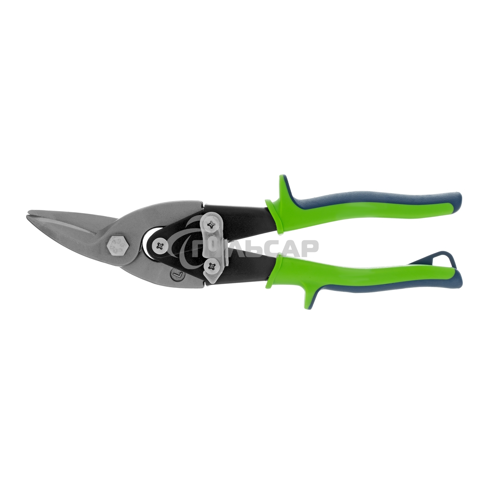 Ножницы по металлу, 250 мм, левый рез, сталь С55,двухкомпонентные рукоятки СИБРТЕХ