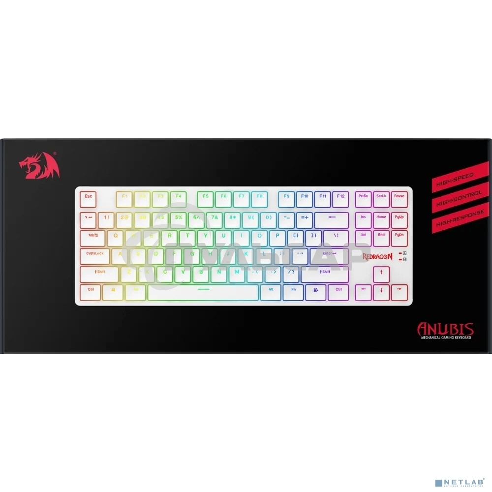 Клавиатура беспроводная Redragon Anubis беспроводная, USB, Bluetooth/Радиоканал, белый