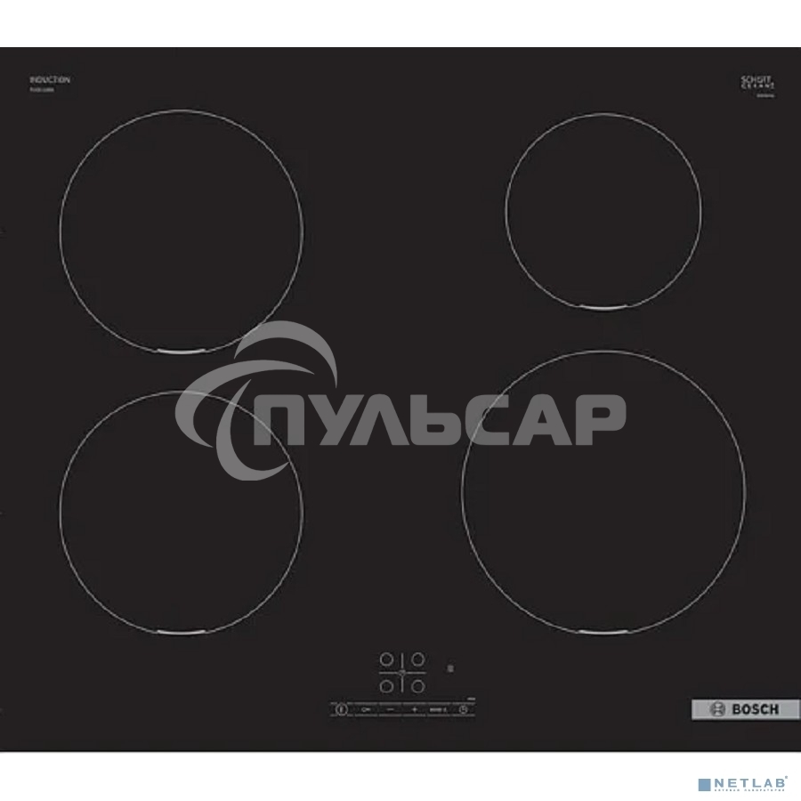 Индукционная варочная панель Bosch Serie 4 PUE611BB5E, индукционные, независимая, черный