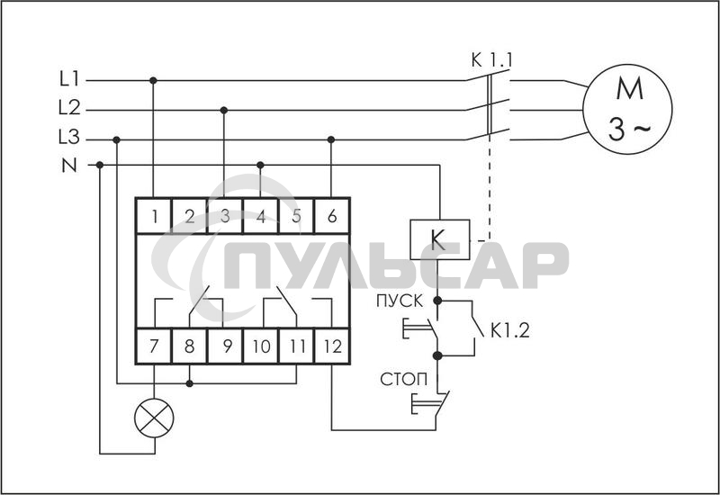 Реле контроля наличия и чередования фаз CKF-318-1 (контроль чередования; слипания фаз; регулировка верх. и нижн. порога напряжения; регулировка задержки отключения; 1 модуль; монтаж на DIN-рейке)(аналог РНПП-311М) F&F EA04.002.007