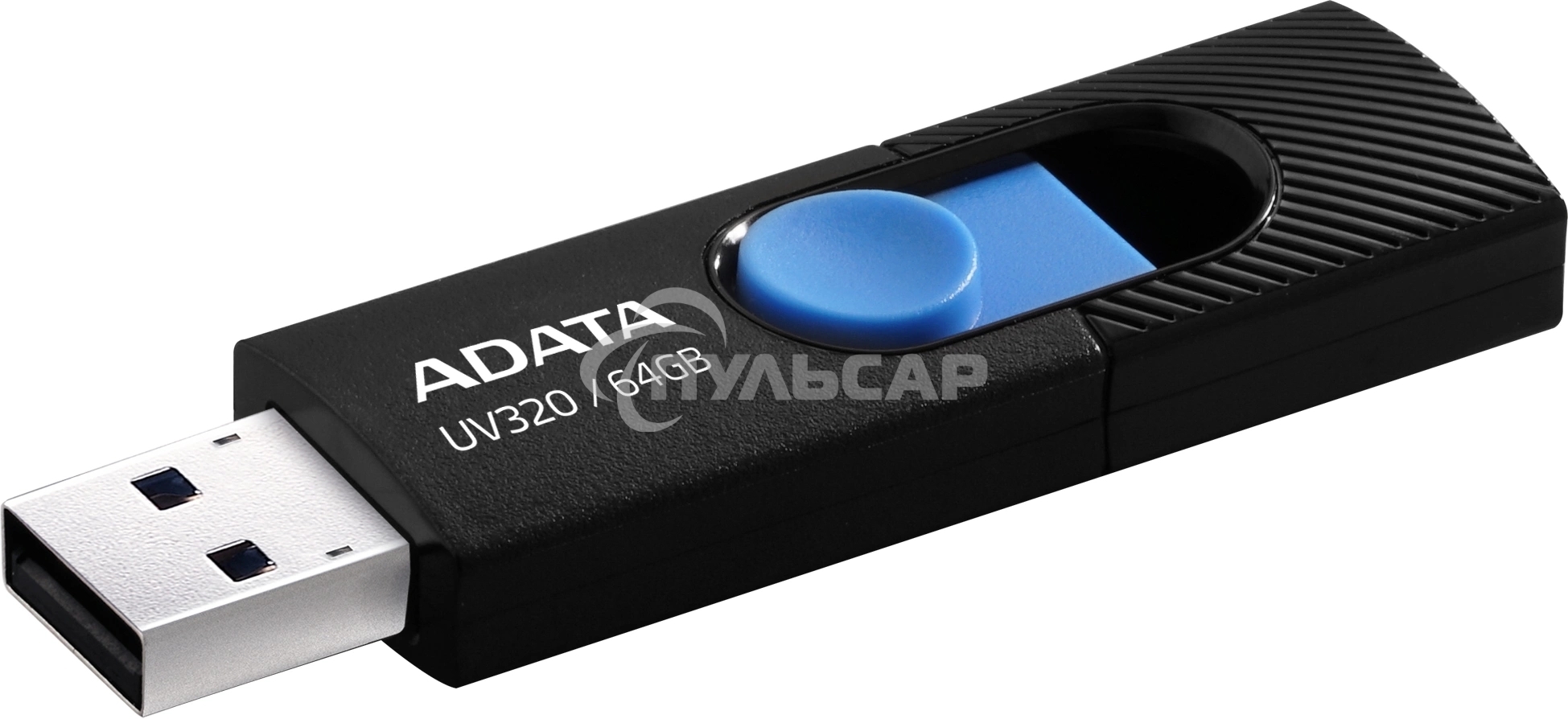 Флешка USB ADATA UV320 (AUV320-64G-RBKBL), 64 Gb, USB 3.1, R/W 100/30, черный/синий