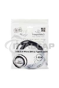 Кабель Cablexpert CCP-USB3-mBMCM-6 USB3.0 microBM/USB3.1TypeC, 1.8м, 