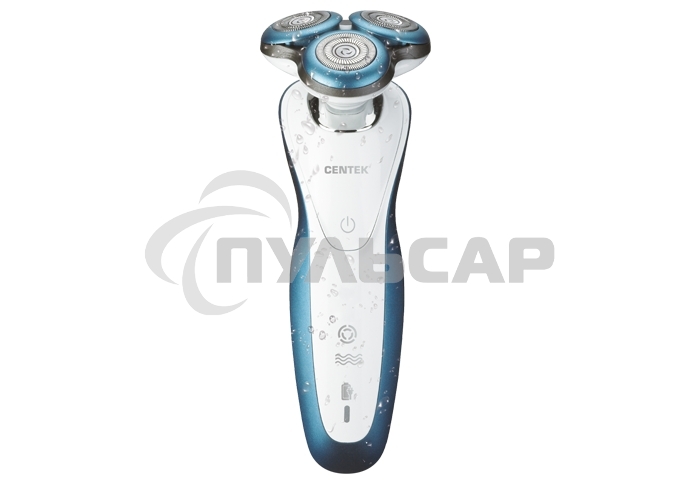 Электробритва Centek CT-2163 (серебристый) ротор, влажное бритье, 3 плав.головки, 2-йные лезвия, до 40 мин. раб
