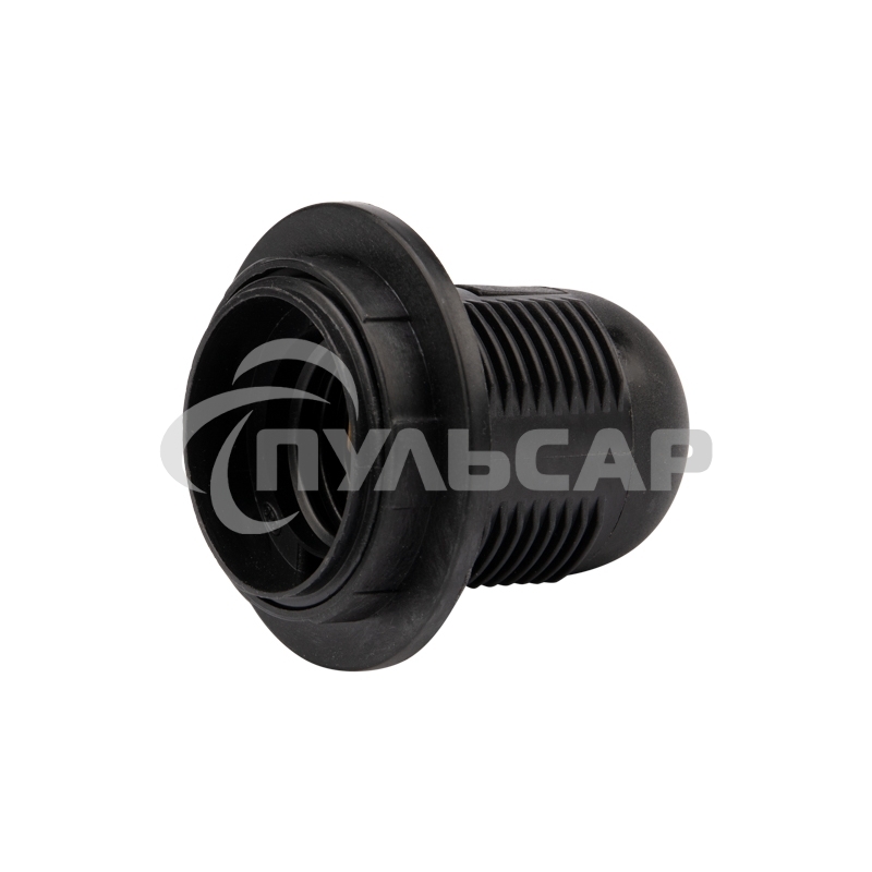 Патрон пластиковый термостойкий подвесной с кольцом Е27, черный Rexant