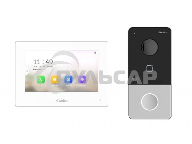 Комплект IP-видеодомофона HiWatch DS-D100IKWF(B)