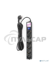 Сетевой фильтр PC черный 5м 6 р 16А_SPG6-B5M